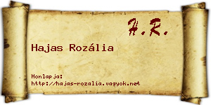 Hajas Rozália névjegykártya
